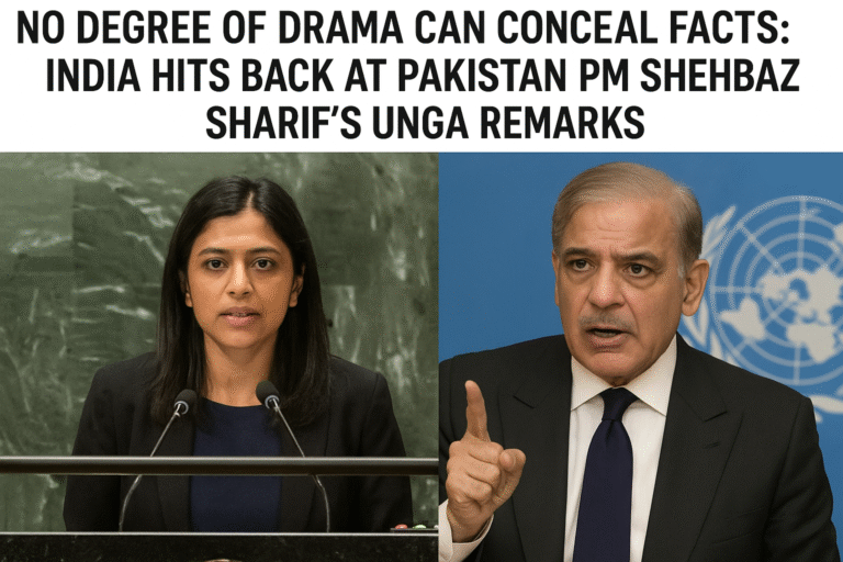 UNGA 2025: India’s Powerful Reply Exposes Shehbaz Sharif’s ‘Absurd Theatrics’ — “No Degree of Drama Can Conceal Facts”