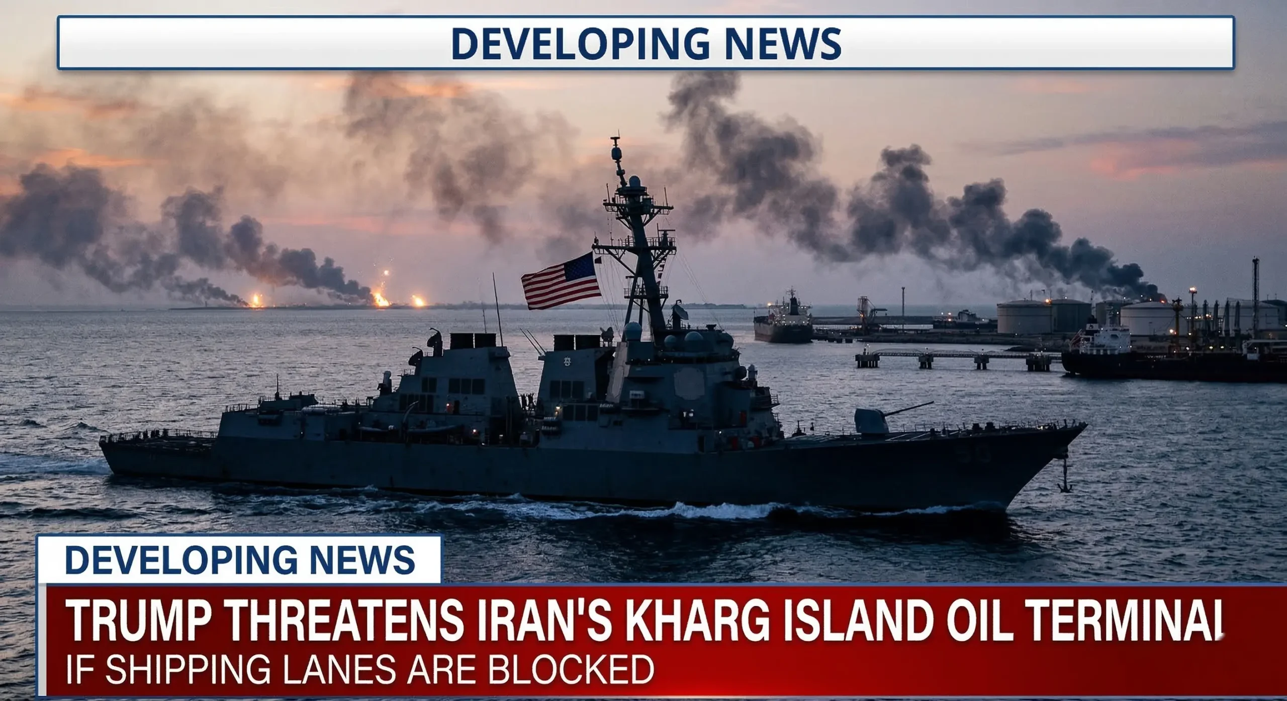 Trump Threatens Strike on Iran’s Kharg Island Oil Network if Shipping Lanes Stay Blocked